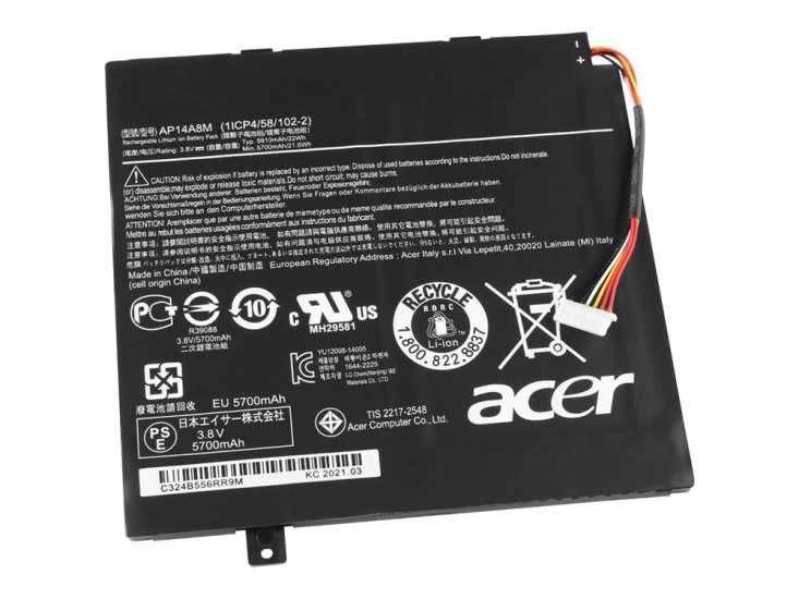 22Whr Acer Iconia Tab 10 A3-A20-K7SZ A3-A20-K5TM Accu Batterij - Klik op de afbeelding om het venster te sluiten