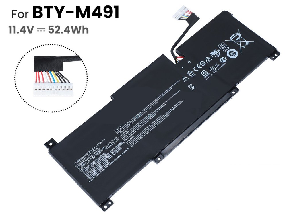 Accu Batterij MSI BTY-M491 4600mAh 52.4Wh