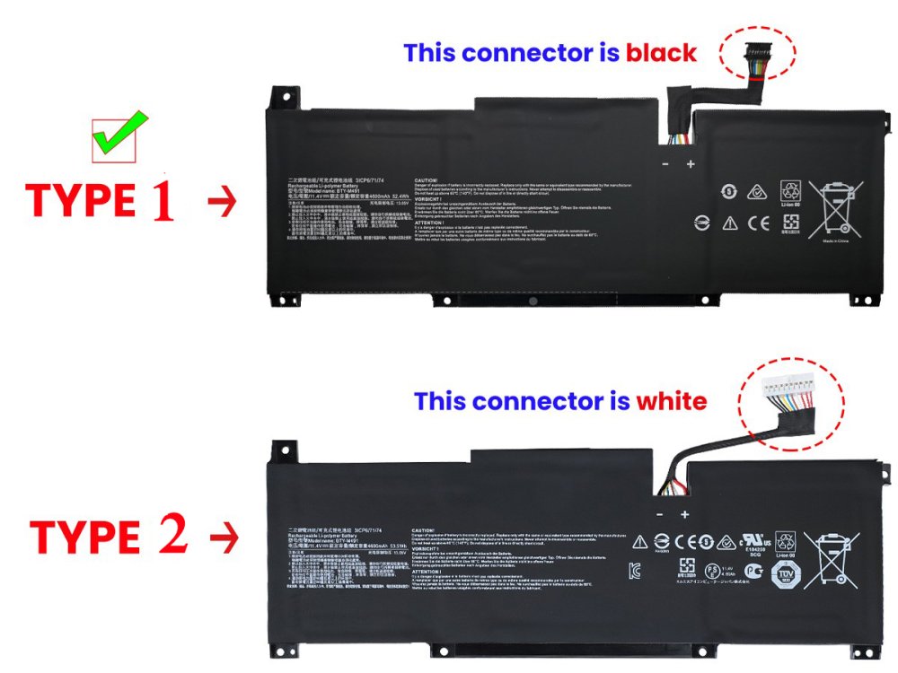 Accu Batterij MSI BTY-M491 4600mAh 52.4Wh