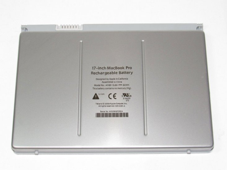 10.8V 68Wh zilver Apple MacBook Pro 17 A1229 Accu Batterij - Klik op de afbeelding om het venster te sluiten