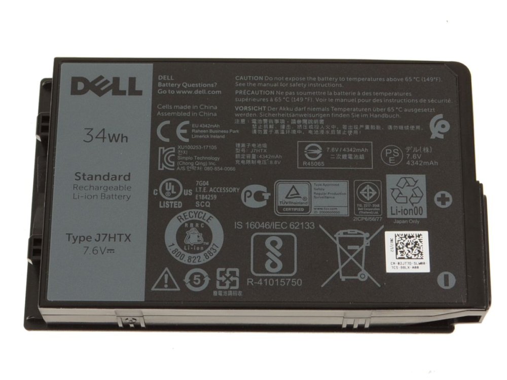 Origineel 4342mAh 34Wh Accu Batterij Dell Latitude 12 Rugged Tablet 7202