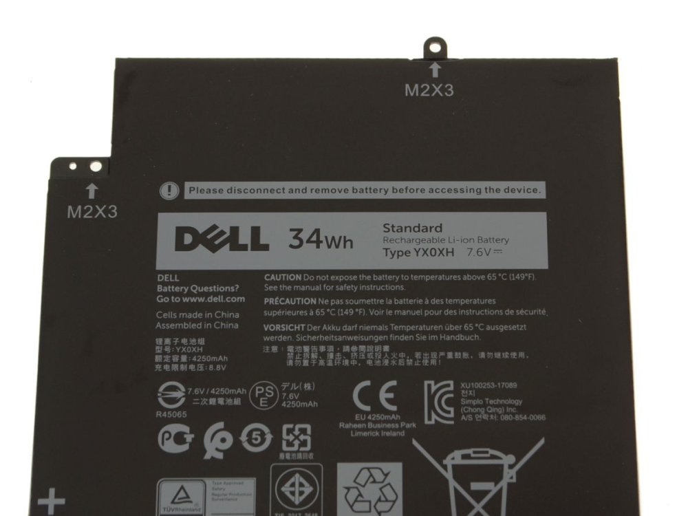 Origineel 4250mAh 34Wh Accu Batterij Dell T16KJ WYCVV