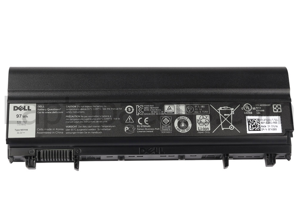 97Wh 9 Cellen Dell Latitude E5540 Accu Batterij