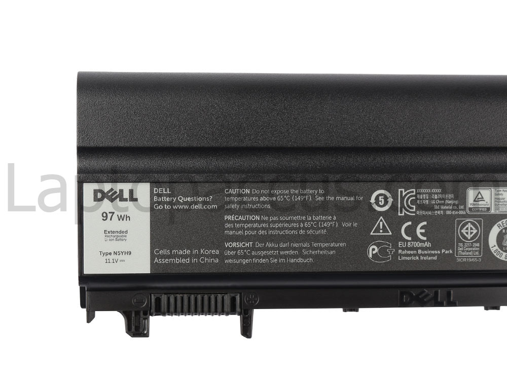 97Wh 9 Cellen Dell Latitude E5540 Accu Batterij