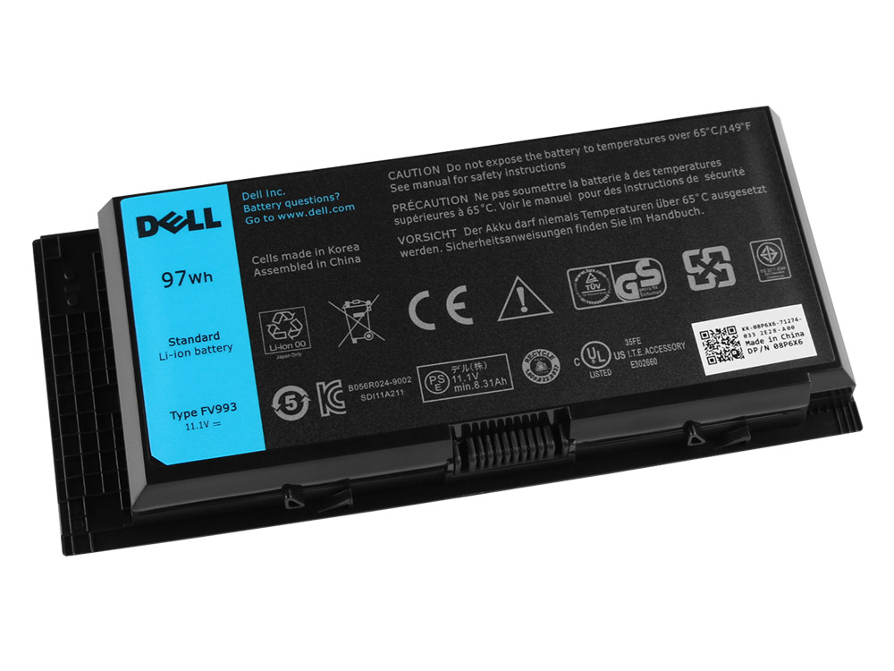 Origineel 11.1V 97Wh/9 Cellen Dell HPNYM VG2VT FYTVN Accu Batterij