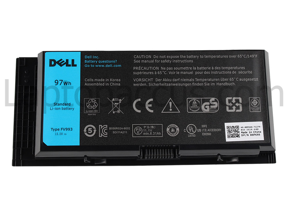 Origineel 11.1V 97Wh/9 Cellen Dell HPNYM VG2VT FYTVN Accu Batterij