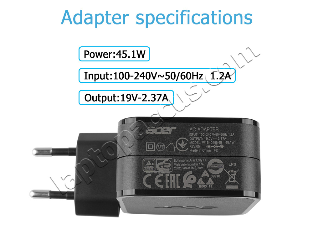 45W Acer Aspire A315-35-C97V AC Adapter Voeding Oplader