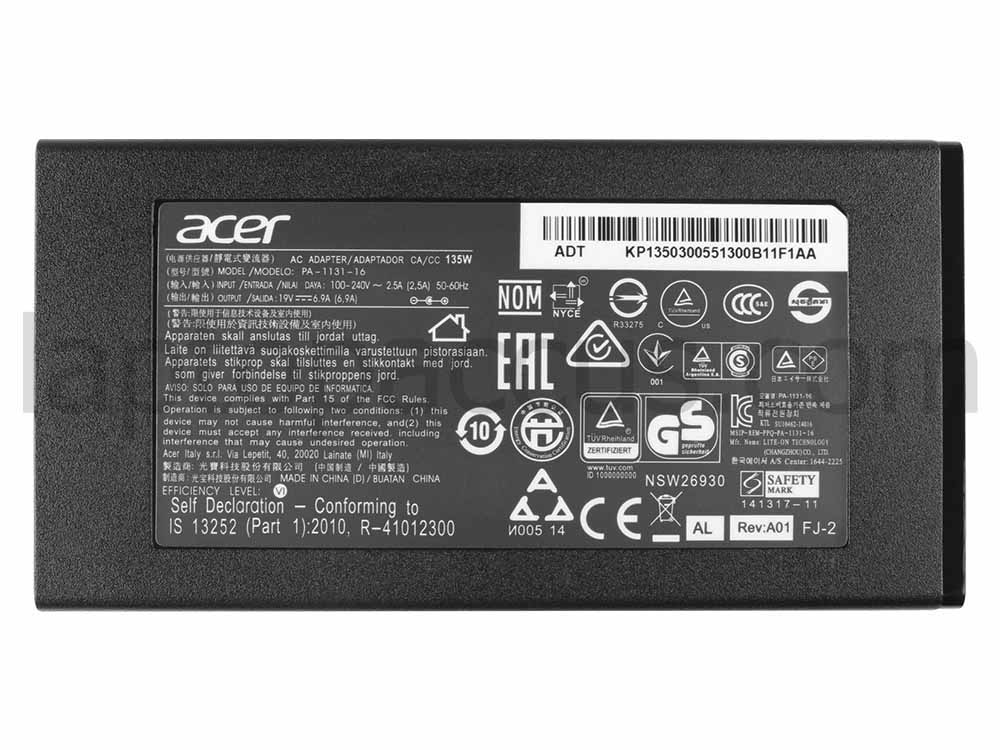 135W Origineel Adapter Oplader Acer Aspire VN7-592G-52ED