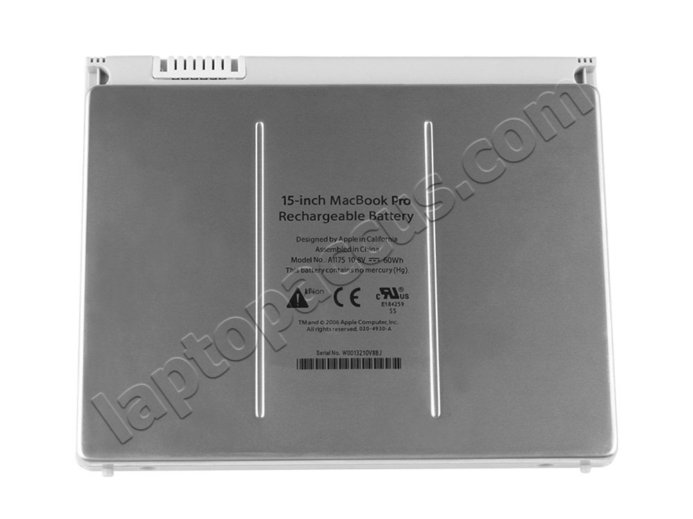 10.8V 60Wh zilver Apple MacBook Pro 15 Early 2008 Batterij