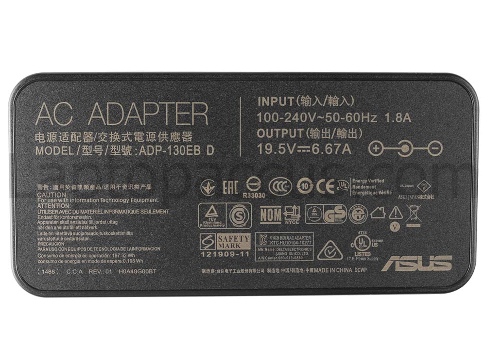 180W Asus Zenbook NX500 NX500JK 4K Series Adapter Oplader + Gratis Netsnoer