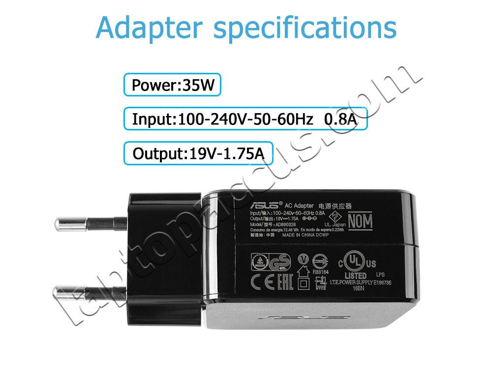 33W Asus EeePC X201E-KX004DU X201E-KX096H Adapter Oplader + Gratis Netsnoer