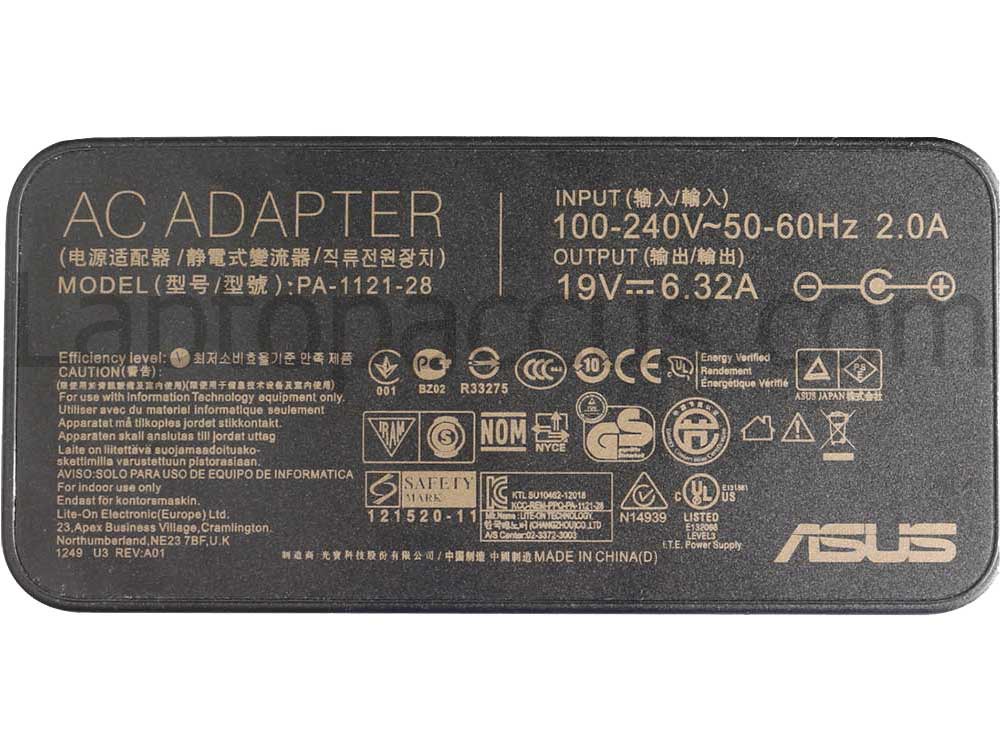 Origineel 120W Asus VivoBook Pro N552VX N552VW Adapter Voeding Oplader