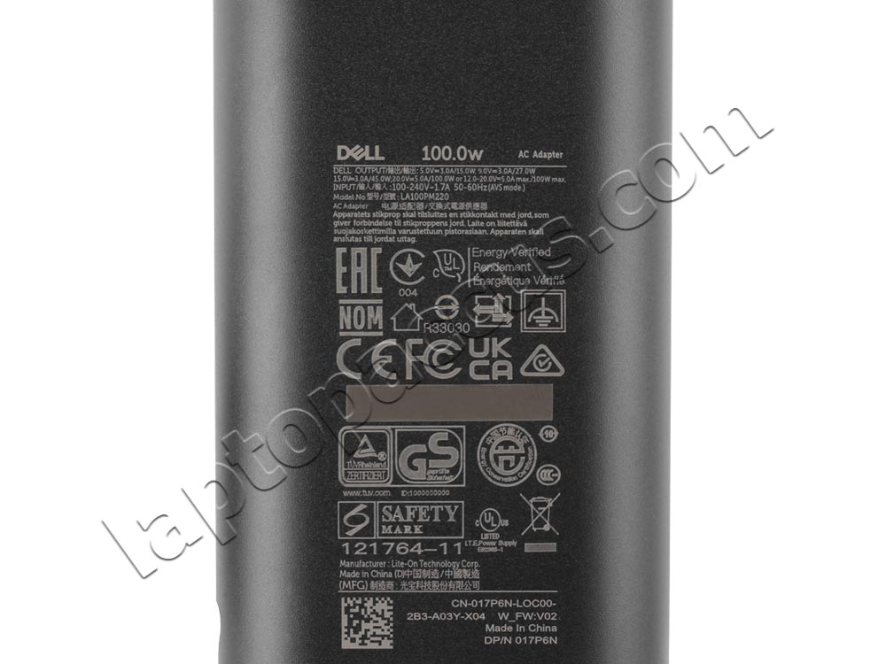 Origineel 100W USB-C Dell Inspiron 16 7640 AC Adapter Voeding Oplader + Kabel