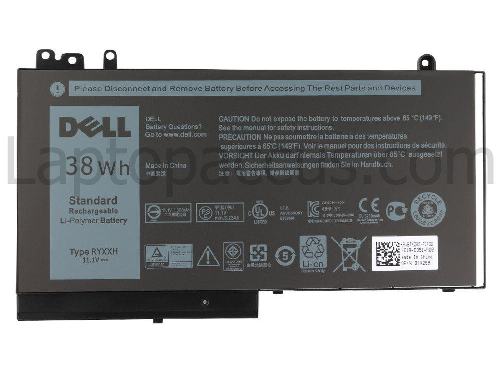 Origineel 38Wh Accu Batterij Dell Latitude 12 E5270 P23T001