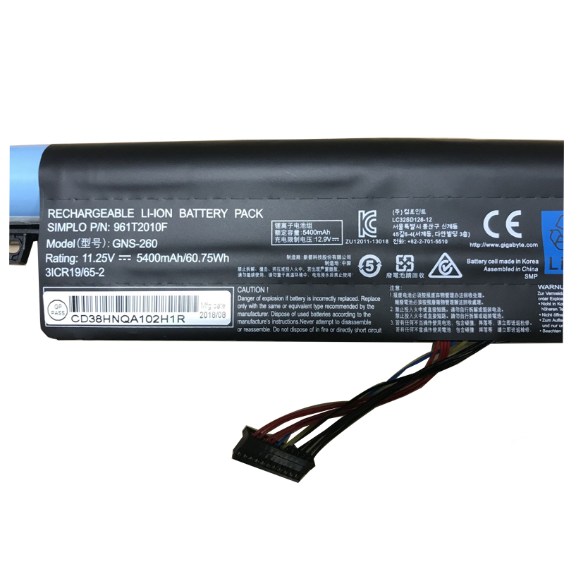 Origineel Accu Batterij Gigabyte 961T2010F 5400mAh 60.75Wh