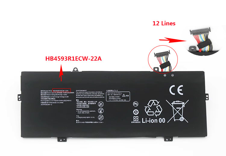 56Wh 7330mAh Huawei MateBook X Pro 2021 Accu Batterij