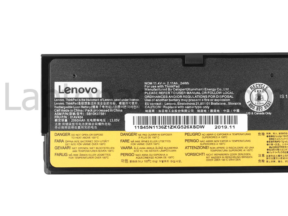 Origineel 2100mAh 24Wh Accu Batterij Lenovo 01AV491