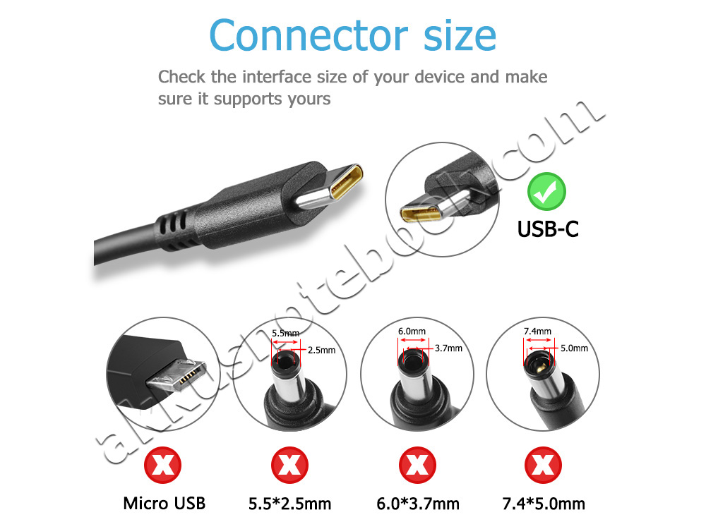 Origineel 65W USB-C Lenovo ThinkPad X390 20Q10003MX Adapter Voeding Oplader