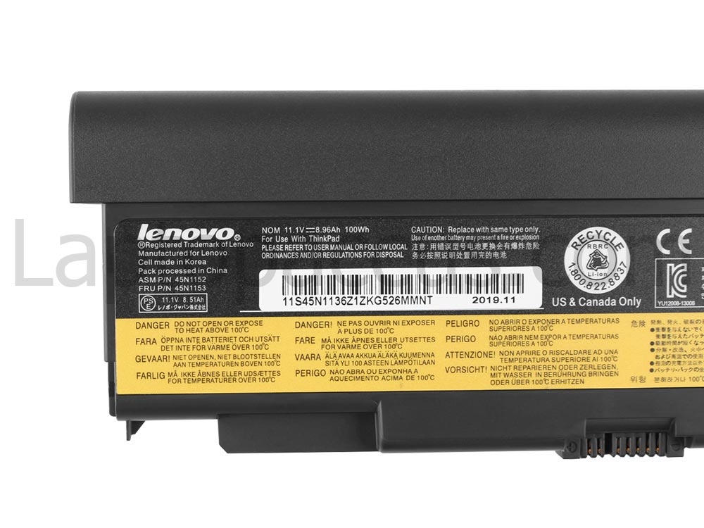 100Whr Lenovo Thinkpad W541 20EG 20EF Accu Batterij