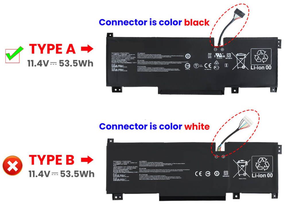 Accu Batterij MSI Katana 15 B12VFK-441US 4700mAh 53.5Wh