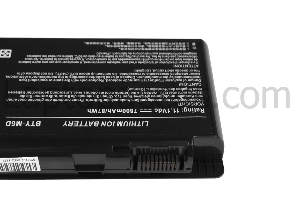 7800mAh MSI WT60-2OK-1030UK Accu Batterij