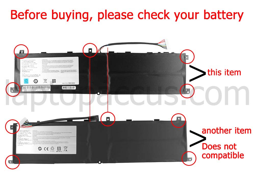 Accu Batterij MSI GS75 Stealth-1074 5280mAh 80.25Wh