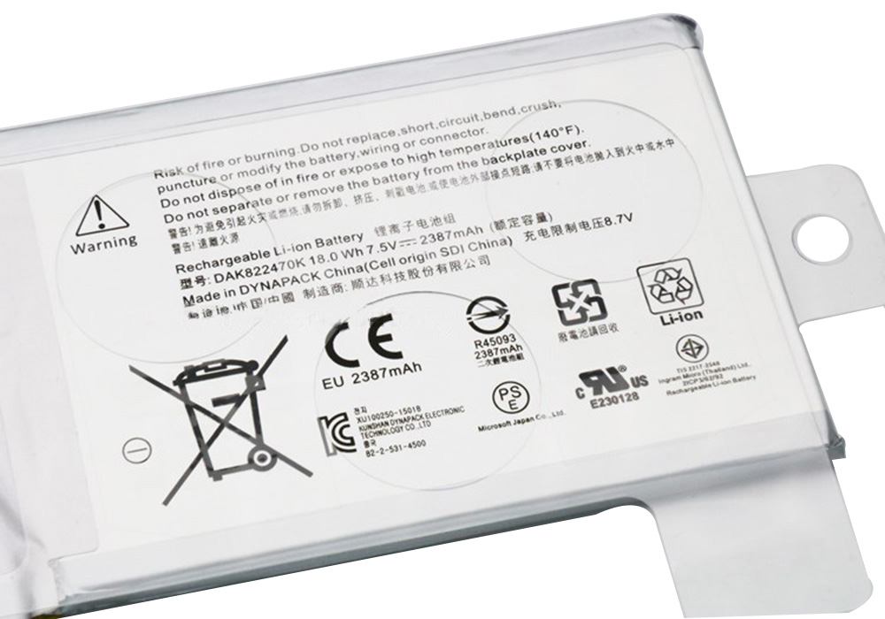 Origineel Accu Batterij Microsoft Surface 1703 2387mAh 18Wh