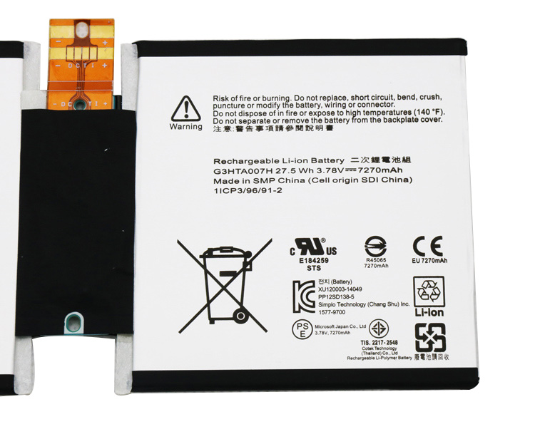 Origineel Accu Batterij Microsoft Surface 3 1645 7270mAh 27.5Wh