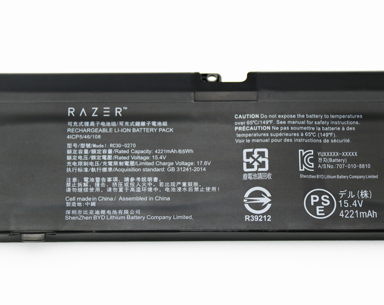 Origineel Accu Batterij Razer Blade 15 RZ09-03006E92-R3U1 4221mAh 65Wh