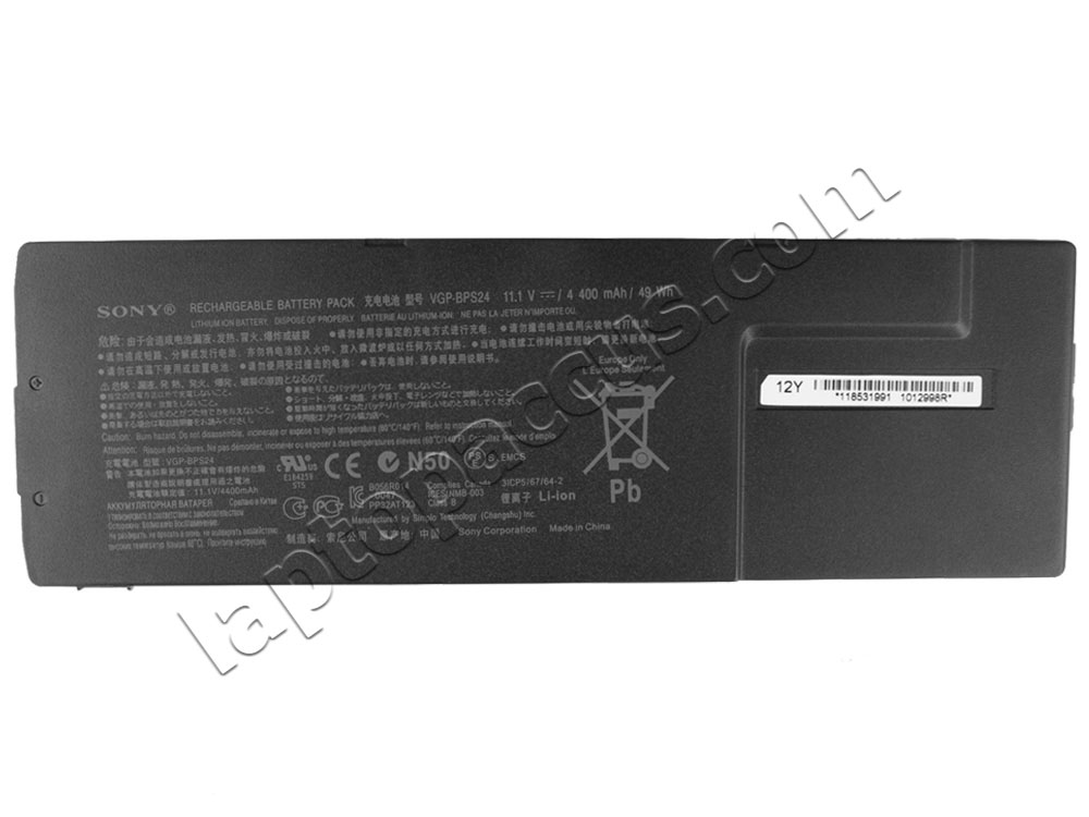 Origineel 4400mAh 49Wh Accu Batterij Sony Vaio SVS13118GG