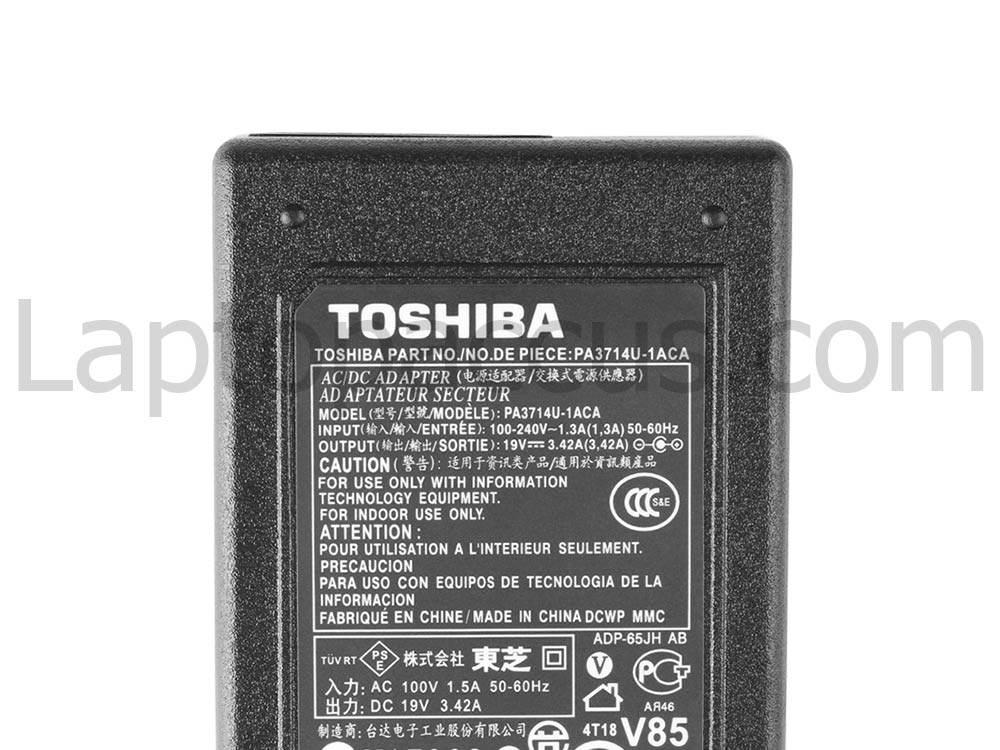 Origineel 65W voor Toshiba Satellite Pro L500-1RE Adapter Voeding Oplader